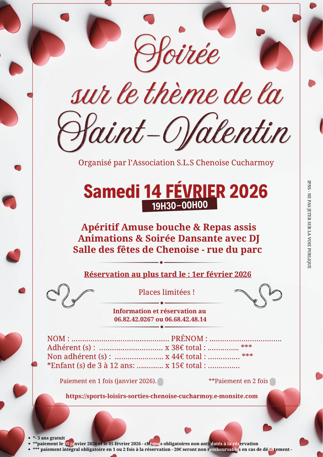 Soirée sur le thème de la St valentin